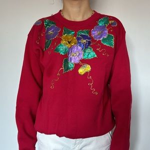 Vintage Thrifted Crewneck Holiday Sweater- S/M